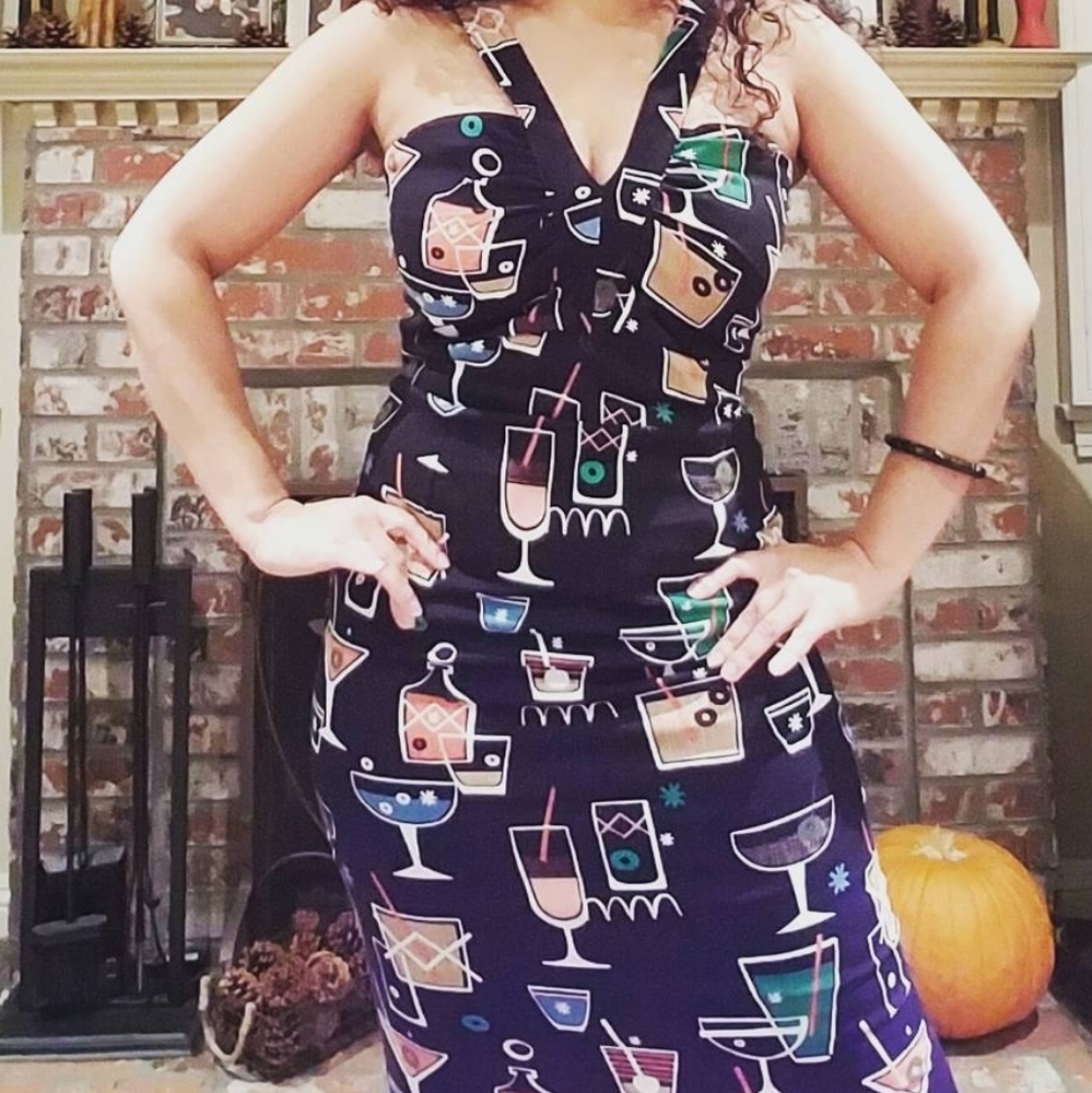 Lindy Bop Lita dress in Black Cocktail